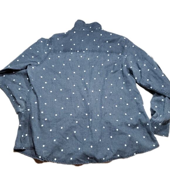 Torrid TAYLOR CHARCOAL GREY POLKA DOT BUTTON FRONT RELAXED FIT SHIRT 2 XXL - Picture 3 of 6